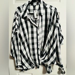 River Island Plaid Top